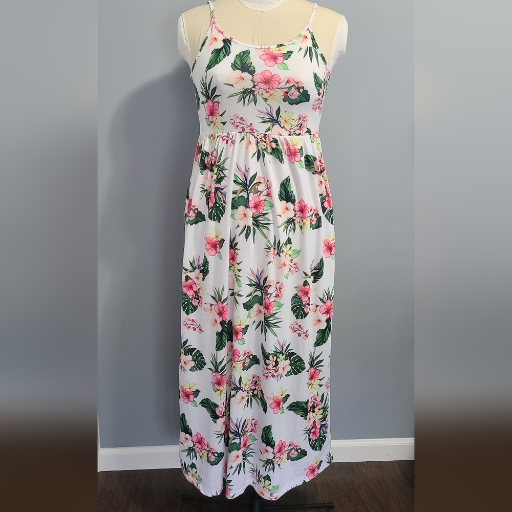 Hawaiian Floral Maxi Dress